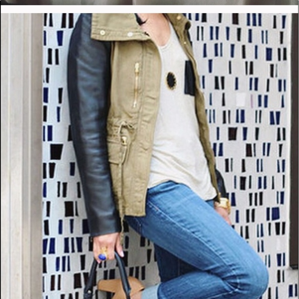 H&M faux leather sleeve jacket